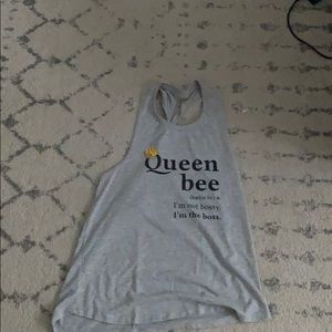 Gray Queen Bee cross back tank